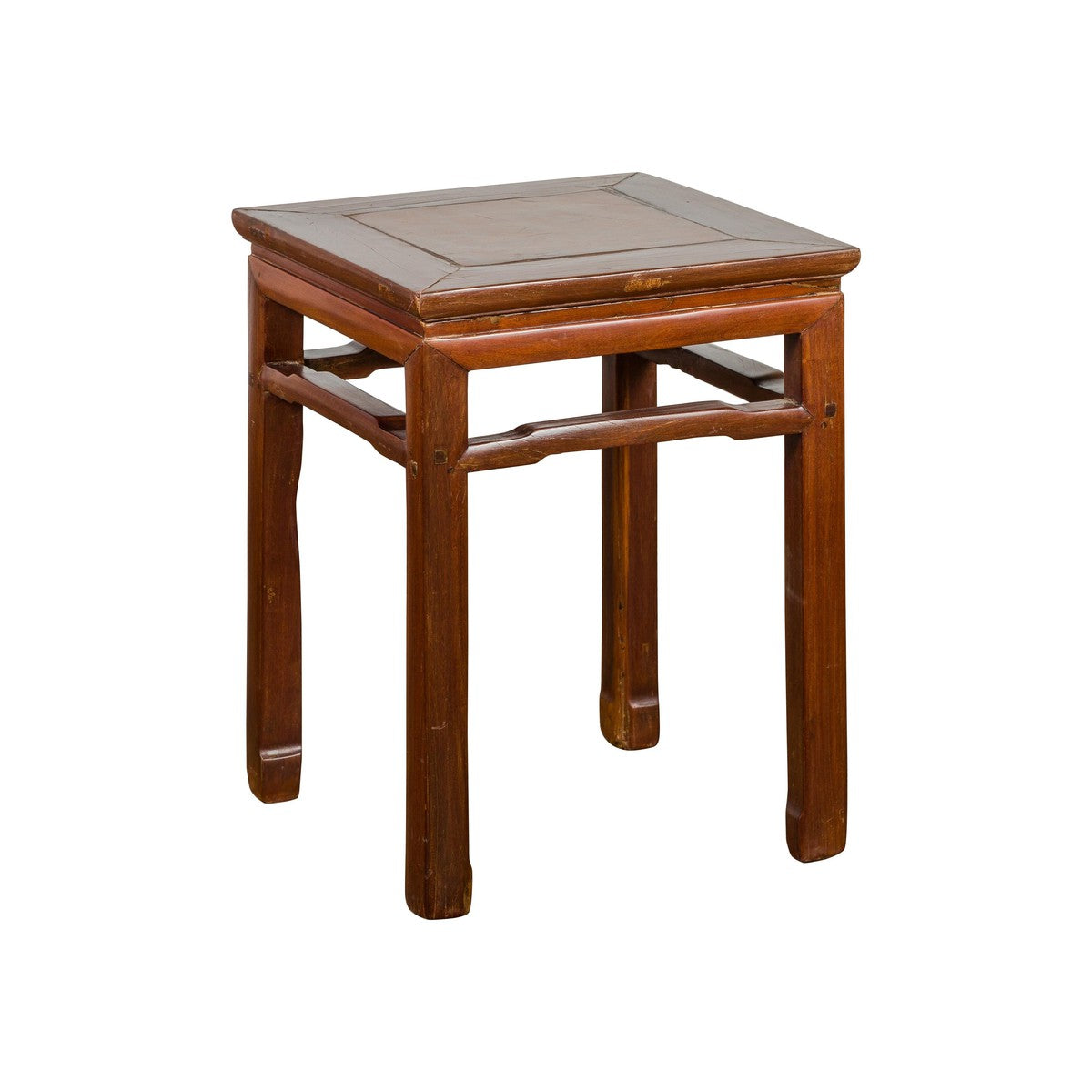 Qing Dynasty Side Table with Burl Top, Horse Hoof Legs and Humpback Stretcher-16. Asian & Chinese Furniture, Art, Antiques, Vintage Home Décor for sale at FEA Home