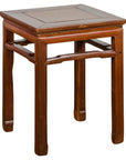 Qing Dynasty Side Table with Burl Top, Horse Hoof Legs and Humpback Stretcher-1. Asian & Chinese Furniture, Art, Antiques, Vintage Home Décor for sale at FEA Home