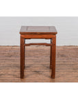 Qing Dynasty Side Table with Burl Top, Horse Hoof Legs and Humpback Stretcher-3. Asian & Chinese Furniture, Art, Antiques, Vintage Home Décor for sale at FEA Home