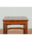 Qing Dynasty Side Table with Burl Top, Horse Hoof Legs and Humpback Stretcher-4. Asian & Chinese Furniture, Art, Antiques, Vintage Home Décor for sale at FEA Home