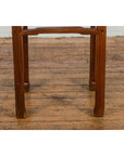 Qing Dynasty Side Table with Burl Top, Horse Hoof Legs and Humpback Stretcher-5. Asian & Chinese Furniture, Art, Antiques, Vintage Home Décor for sale at FEA Home