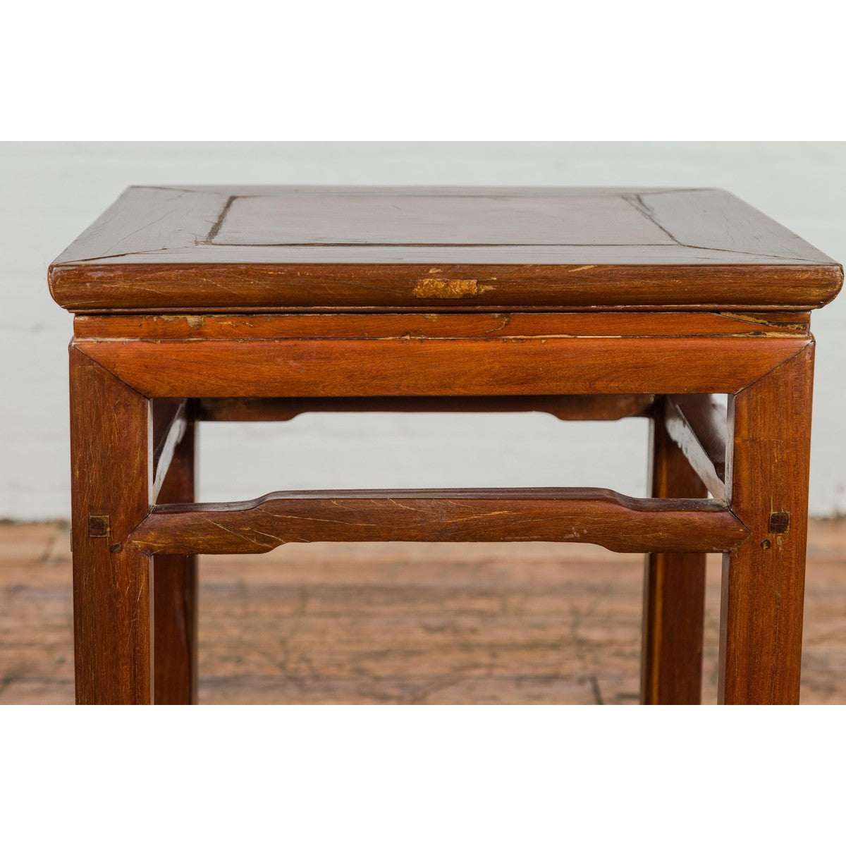 Qing Dynasty Side Table with Burl Top, Horse Hoof Legs and Humpback Stretcher-6. Asian & Chinese Furniture, Art, Antiques, Vintage Home Décor for sale at FEA Home