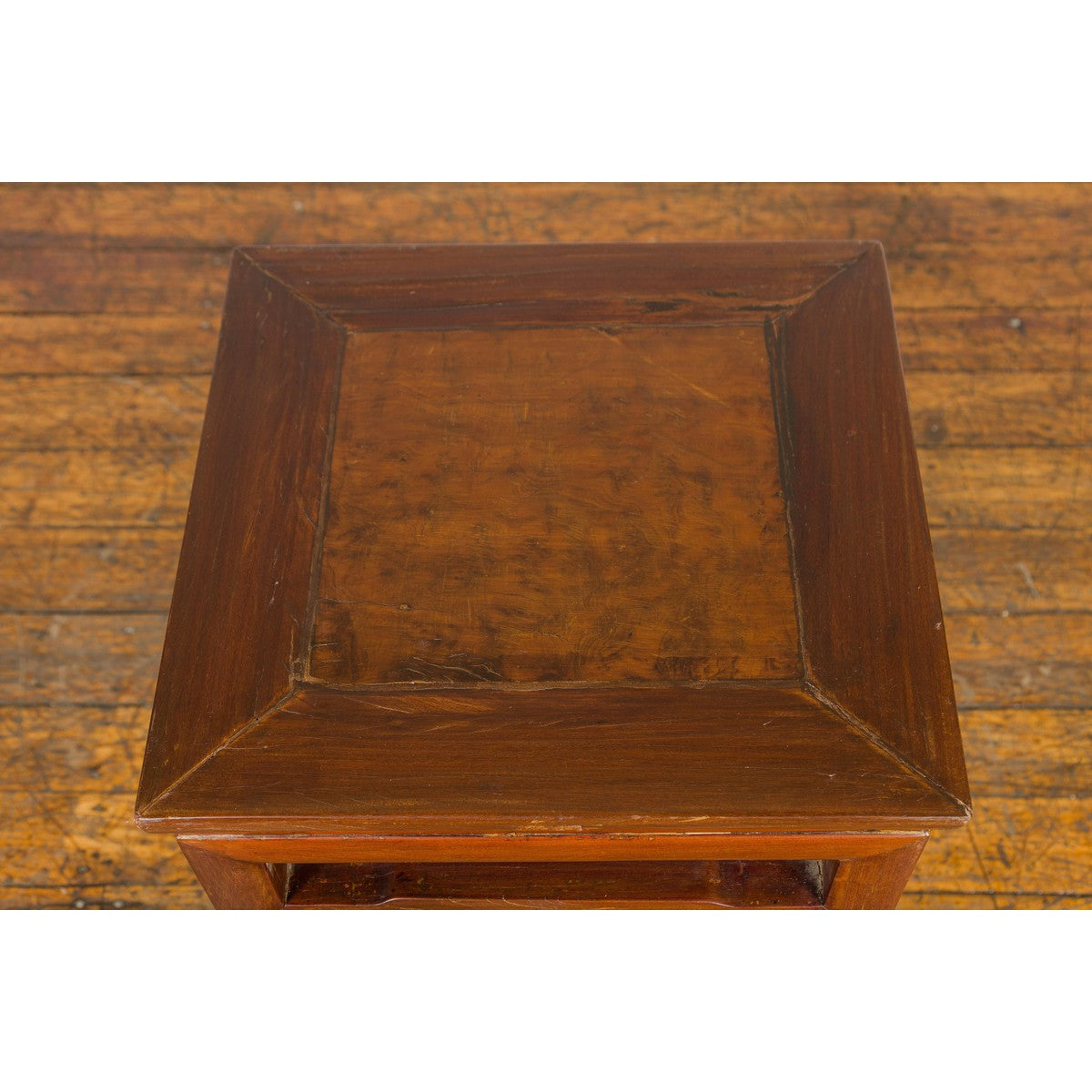 Qing Dynasty Side Table with Burl Top, Horse Hoof Legs and Humpback Stretcher-9. Asian & Chinese Furniture, Art, Antiques, Vintage Home Décor for sale at FEA Home