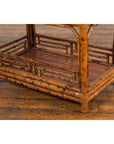 Vintage Bamboo Side Table with Slanted Front & Under Storage-12. Asian & Chinese Furniture, Art, Antiques, Vintage Home Décor for sale at FEA Home