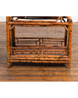 Vintage Bamboo Side Table with Slanted Front & Under Storage-4. Asian & Chinese Furniture, Art, Antiques, Vintage Home Décor for sale at FEA Home