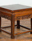 Small Square Low End Table with Carved Apron-12. Asian & Chinese Furniture, Art, Antiques, Vintage Home Décor for sale at FEA Home