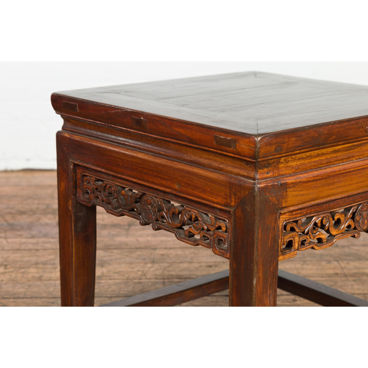 Small Square Low End Table with Carved Apron-14. Asian & Chinese Furniture, Art, Antiques, Vintage Home Décor for sale at FEA Home
