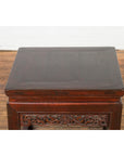 Small Square Low End Table with Carved Apron-18. Asian & Chinese Furniture, Art, Antiques, Vintage Home Décor for sale at FEA Home