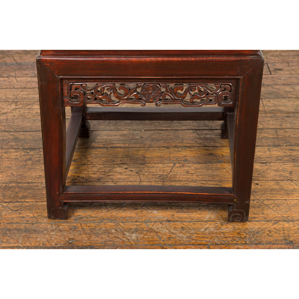 Small Square Low End Table with Carved Apron-19. Asian & Chinese Furniture, Art, Antiques, Vintage Home Décor for sale at FEA Home