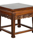Small Square Low End Table with Carved Apron-1. Asian & Chinese Furniture, Art, Antiques, Vintage Home Décor for sale at FEA Home