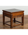 Small Square Low End Table with Carved Apron-3. Asian & Chinese Furniture, Art, Antiques, Vintage Home Décor for sale at FEA Home
