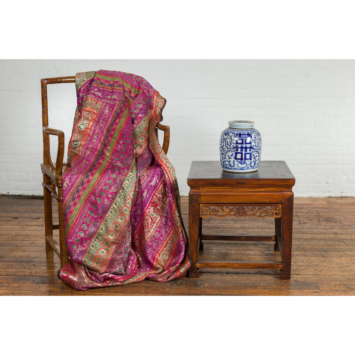 Small Square Low End Table with Carved Apron-4. Asian & Chinese Furniture, Art, Antiques, Vintage Home Décor for sale at FEA Home