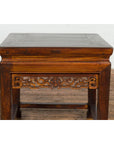Small Square Low End Table with Carved Apron-5. Asian & Chinese Furniture, Art, Antiques, Vintage Home Décor for sale at FEA Home