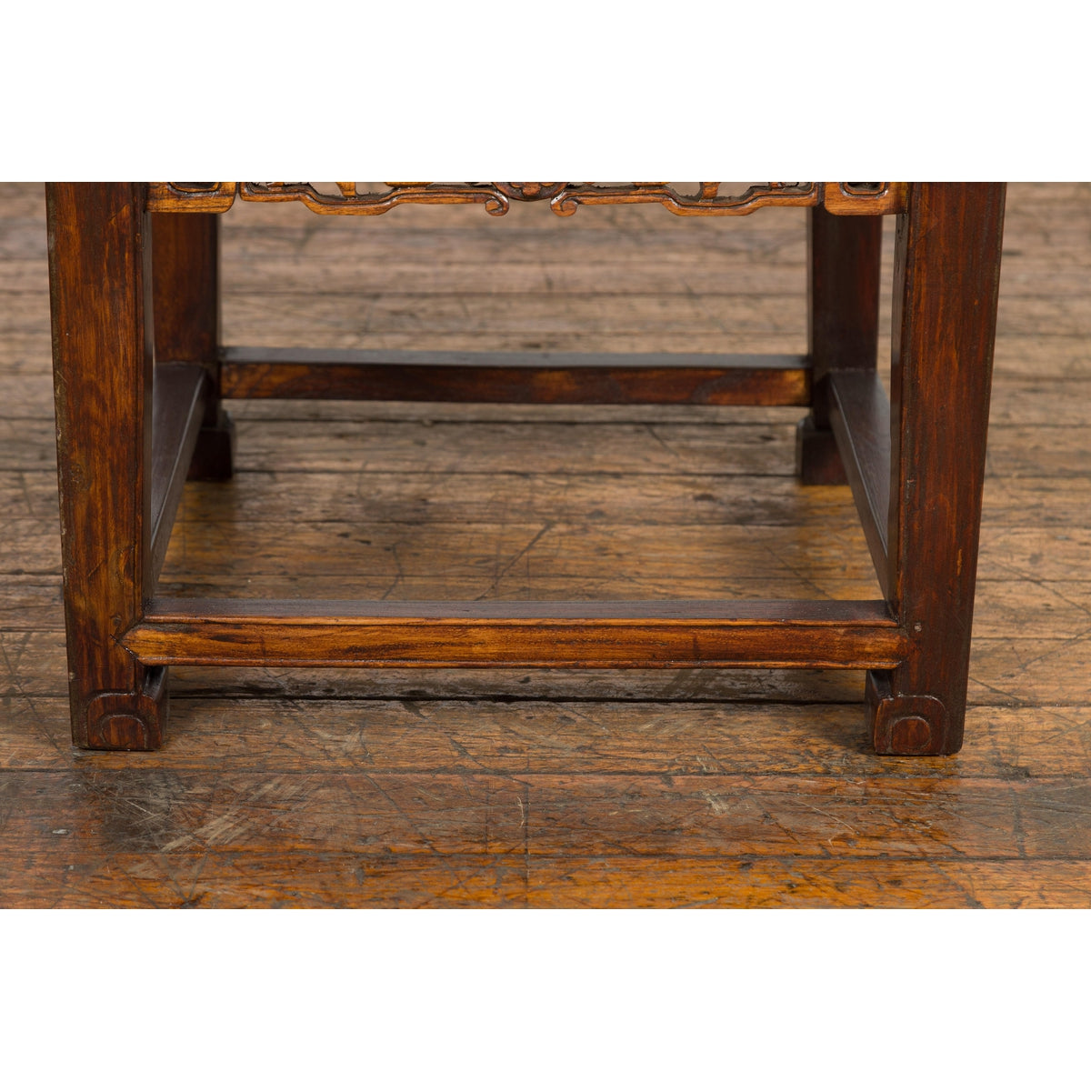 Small Square Low End Table with Carved Apron-6. Asian & Chinese Furniture, Art, Antiques, Vintage Home Décor for sale at FEA Home