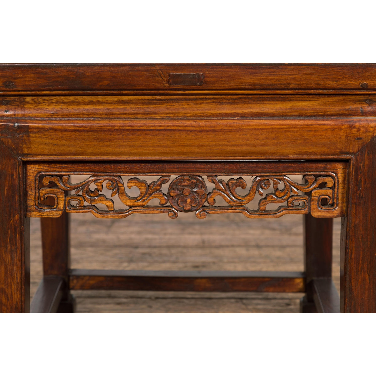 Small Square Low End Table with Carved Apron-9. Asian & Chinese Furniture, Art, Antiques, Vintage Home Décor for sale at FEA Home