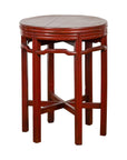 Late Qing Dynasty Period Red Lacquer Round Top Pedestal Flower Stand-12. Asian & Chinese Furniture, Art, Antiques, Vintage Home Décor for sale at FEA Home