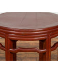 Late Qing Dynasty Period Red Lacquer Round Top Pedestal Flower Stand-7. Asian & Chinese Furniture, Art, Antiques, Vintage Home Décor for sale at FEA Home