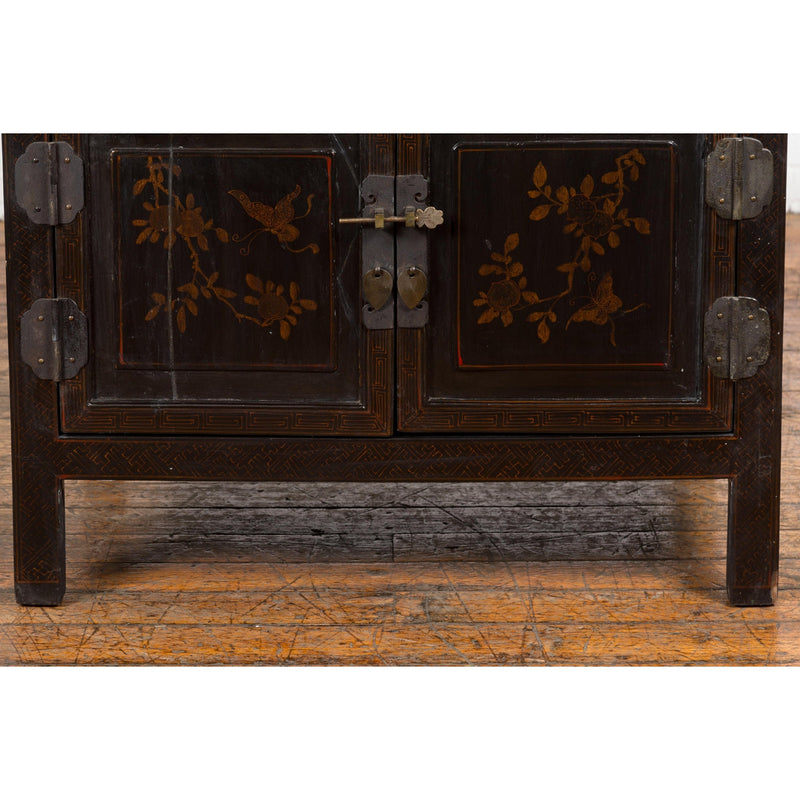 Antique Side Cabinet with Drawers, Shelf & Butterfly Key-YN4039-10. Asian & Chinese Furniture, Art, Antiques, Vintage Home Décor for sale at FEA Home