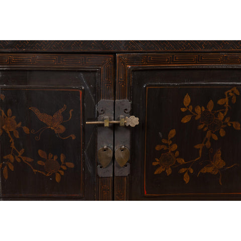 Antique Side Cabinet with Drawers, Shelf & Butterfly Key-YN4039-13. Asian & Chinese Furniture, Art, Antiques, Vintage Home Décor for sale at FEA Home