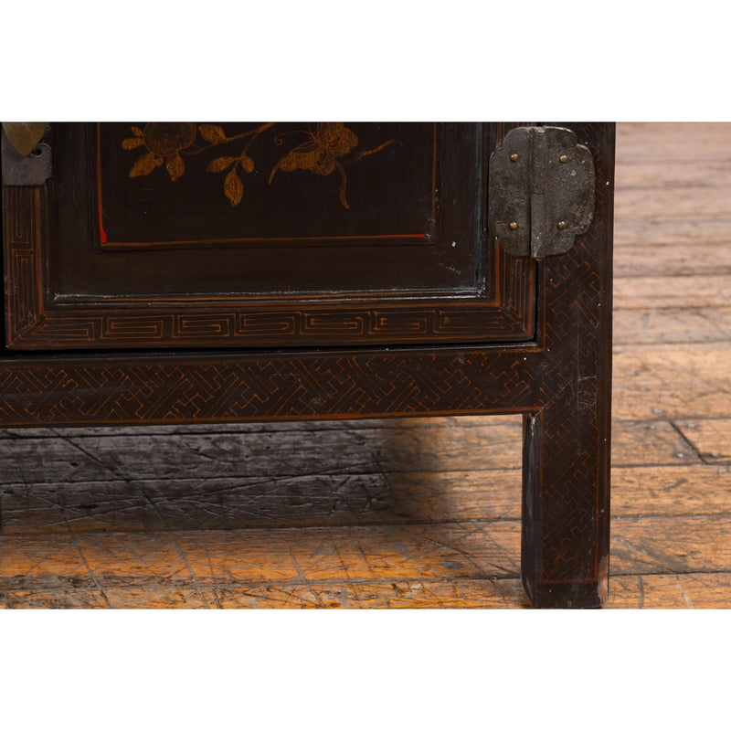 Antique Side Cabinet with Drawers, Shelf & Butterfly Key-YN4039-15. Asian & Chinese Furniture, Art, Antiques, Vintage Home Décor for sale at FEA Home