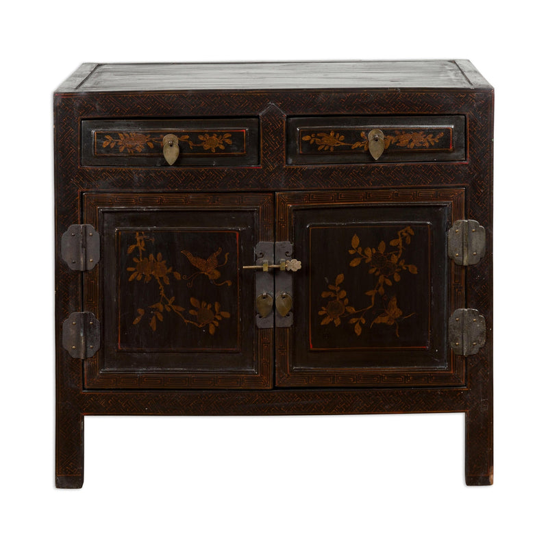 Antique Side Cabinet with Drawers, Shelf & Butterfly Key-YN4039-20. Asian & Chinese Furniture, Art, Antiques, Vintage Home Décor for sale at FEA Home