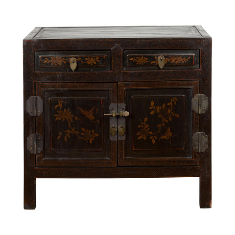 Antique Side Cabinet with Drawers, Shelf & Butterfly Key-YN4039-2. Asian & Chinese Furniture, Art, Antiques, Vintage Home Décor for sale at FEA Home