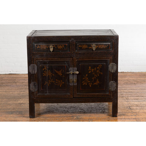 Antique Side Cabinet with Drawers, Shelf & Butterfly Key-YN4039-3. Asian & Chinese Furniture, Art, Antiques, Vintage Home Décor for sale at FEA Home