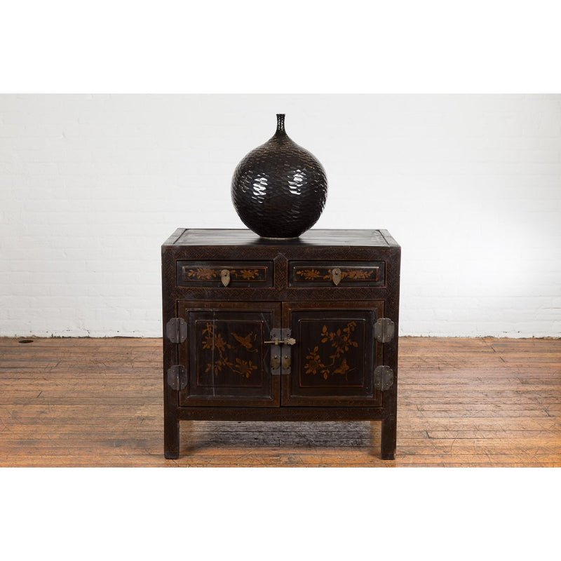 Antique Side Cabinet with Drawers, Shelf & Butterfly Key-YN4039-4. Asian & Chinese Furniture, Art, Antiques, Vintage Home Décor for sale at FEA Home