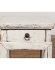 Vintage Chinese Side Table with Whitewash Finish and Horse Hoof Legs-10. Asian & Chinese Furniture, Art, Antiques, Vintage Home Décor for sale at FEA Home