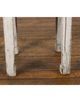 Vintage Chinese Side Table with Whitewash Finish and Horse Hoof Legs-11. Asian & Chinese Furniture, Art, Antiques, Vintage Home Décor for sale at FEA Home