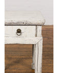 Vintage Chinese Side Table with Whitewash Finish and Horse Hoof Legs-13. Asian & Chinese Furniture, Art, Antiques, Vintage Home Décor for sale at FEA Home