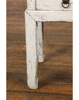 Vintage Chinese Side Table with Whitewash Finish and Horse Hoof Legs-14. Asian & Chinese Furniture, Art, Antiques, Vintage Home Décor for sale at FEA Home