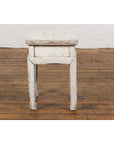 Vintage Chinese Side Table with Whitewash Finish and Horse Hoof Legs-16. Asian & Chinese Furniture, Art, Antiques, Vintage Home Décor for sale at FEA Home