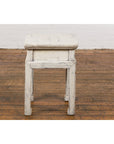 Vintage Chinese Side Table with Whitewash Finish and Horse Hoof Legs-18. Asian & Chinese Furniture, Art, Antiques, Vintage Home Décor for sale at FEA Home