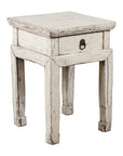 Vintage Chinese Side Table with Whitewash Finish and Horse Hoof Legs-1. Asian & Chinese Furniture, Art, Antiques, Vintage Home Décor for sale at FEA Home