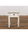 Vintage Chinese Side Table with Whitewash Finish and Horse Hoof Legs-2. Asian & Chinese Furniture, Art, Antiques, Vintage Home Décor for sale at FEA Home