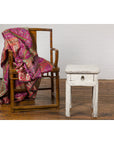 Vintage Chinese Side Table with Whitewash Finish and Horse Hoof Legs-3. Asian & Chinese Furniture, Art, Antiques, Vintage Home Décor for sale at FEA Home