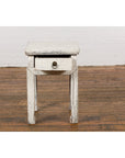Vintage Chinese Side Table with Whitewash Finish and Horse Hoof Legs-7. Asian & Chinese Furniture, Art, Antiques, Vintage Home Décor for sale at FEA Home