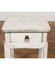 Vintage Chinese Side Table with Whitewash Finish and Horse Hoof Legs-9. Asian & Chinese Furniture, Art, Antiques, Vintage Home Décor for sale at FEA Home