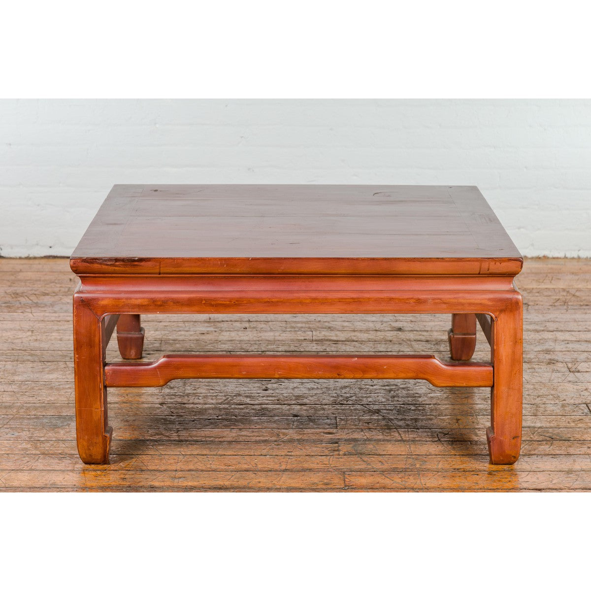 Square Coffee Table with Humpback Stretcher and Horse Hoof Legs-12. Asian & Chinese Furniture, Art, Antiques, Vintage Home Décor for sale at FEA Home
