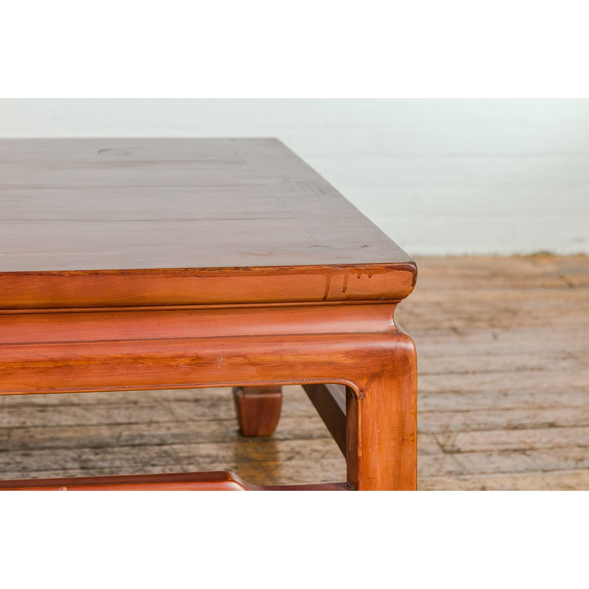 Square Coffee Table with Humpback Stretcher and Horse Hoof Legs-13. Asian & Chinese Furniture, Art, Antiques, Vintage Home Décor for sale at FEA Home