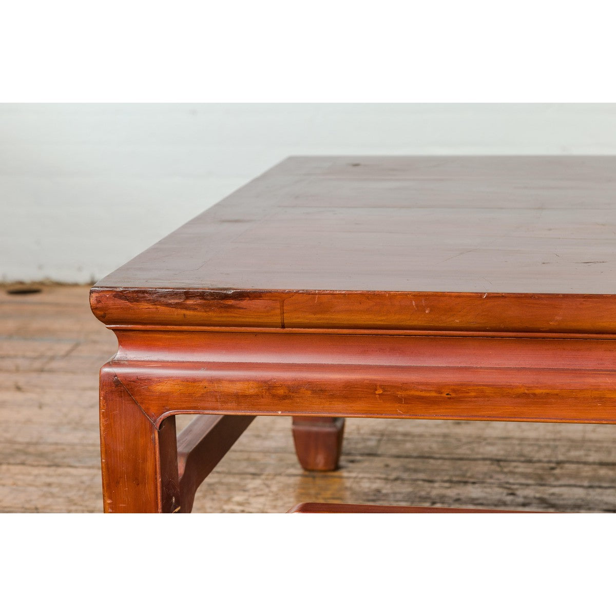 Square Coffee Table with Humpback Stretcher and Horse Hoof Legs-14. Asian & Chinese Furniture, Art, Antiques, Vintage Home Décor for sale at FEA Home