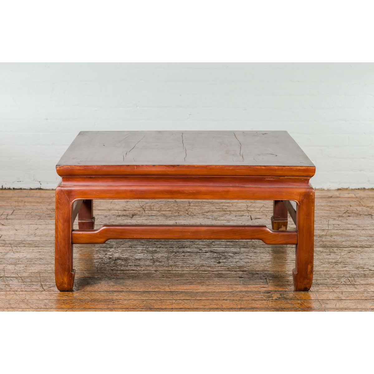 Square Coffee Table with Humpback Stretcher and Horse Hoof Legs-3. Asian & Chinese Furniture, Art, Antiques, Vintage Home Décor for sale at FEA Home