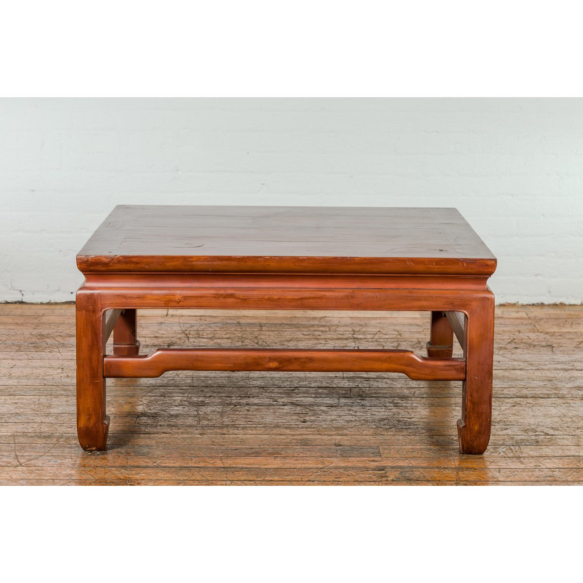 Square Coffee Table with Humpback Stretcher and Horse Hoof Legs-4. Asian & Chinese Furniture, Art, Antiques, Vintage Home Décor for sale at FEA Home