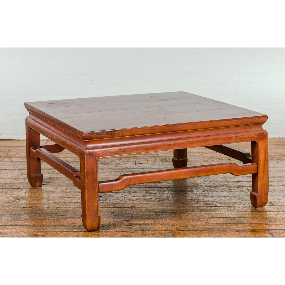 Square Coffee Table with Humpback Stretcher and Horse Hoof Legs-7. Asian & Chinese Furniture, Art, Antiques, Vintage Home Décor for sale at FEA Home