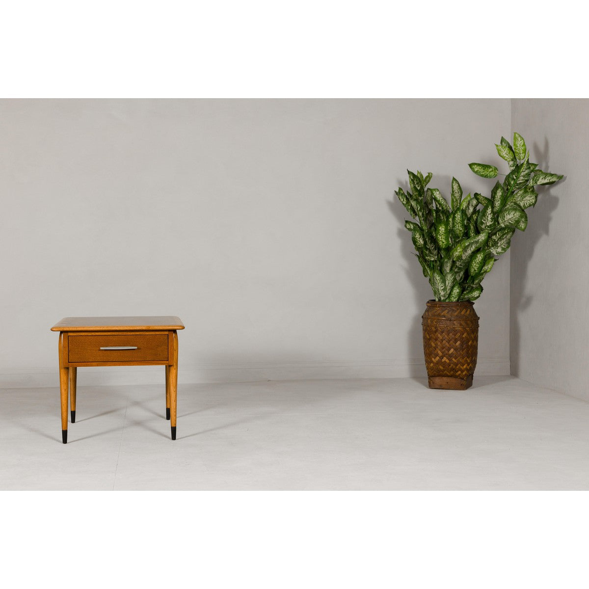 Lane Altavista Midcentury Side Table with Single Drawer and Tapering Legs-3. Asian & Chinese Furniture, Art, Antiques, Vintage Home Décor for sale at FEA Home