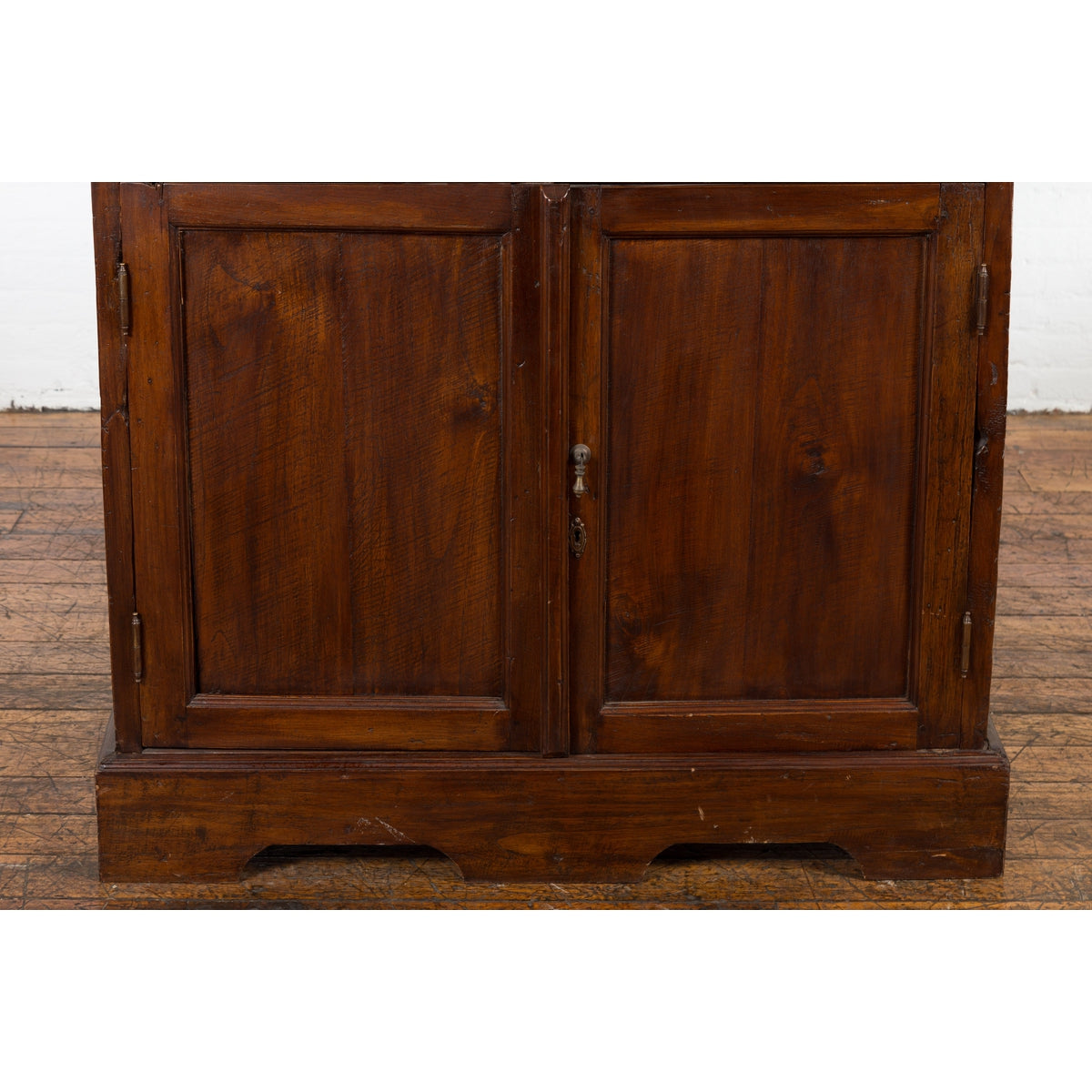 Javanese Dutch Colonial Two Part Display Corner Cabinet with Glass Doors-10. Asian & Chinese Furniture, Art, Antiques, Vintage Home Décor for sale at FEA Home