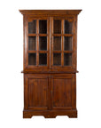 Javanese Dutch Colonial Two Part Display Corner Cabinet with Glass Doors-1. Asian & Chinese Furniture, Art, Antiques, Vintage Home Décor for sale at FEA Home