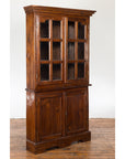 Javanese Dutch Colonial Two Part Display Corner Cabinet with Glass Doors-2. Asian & Chinese Furniture, Art, Antiques, Vintage Home Décor for sale at FEA Home