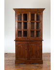 Javanese Dutch Colonial Two Part Display Corner Cabinet with Glass Doors-4. Asian & Chinese Furniture, Art, Antiques, Vintage Home Décor for sale at FEA Home
